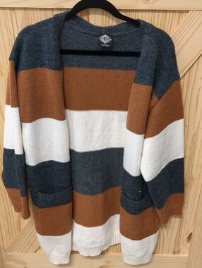 Cozy Striped Oversized Cardigan